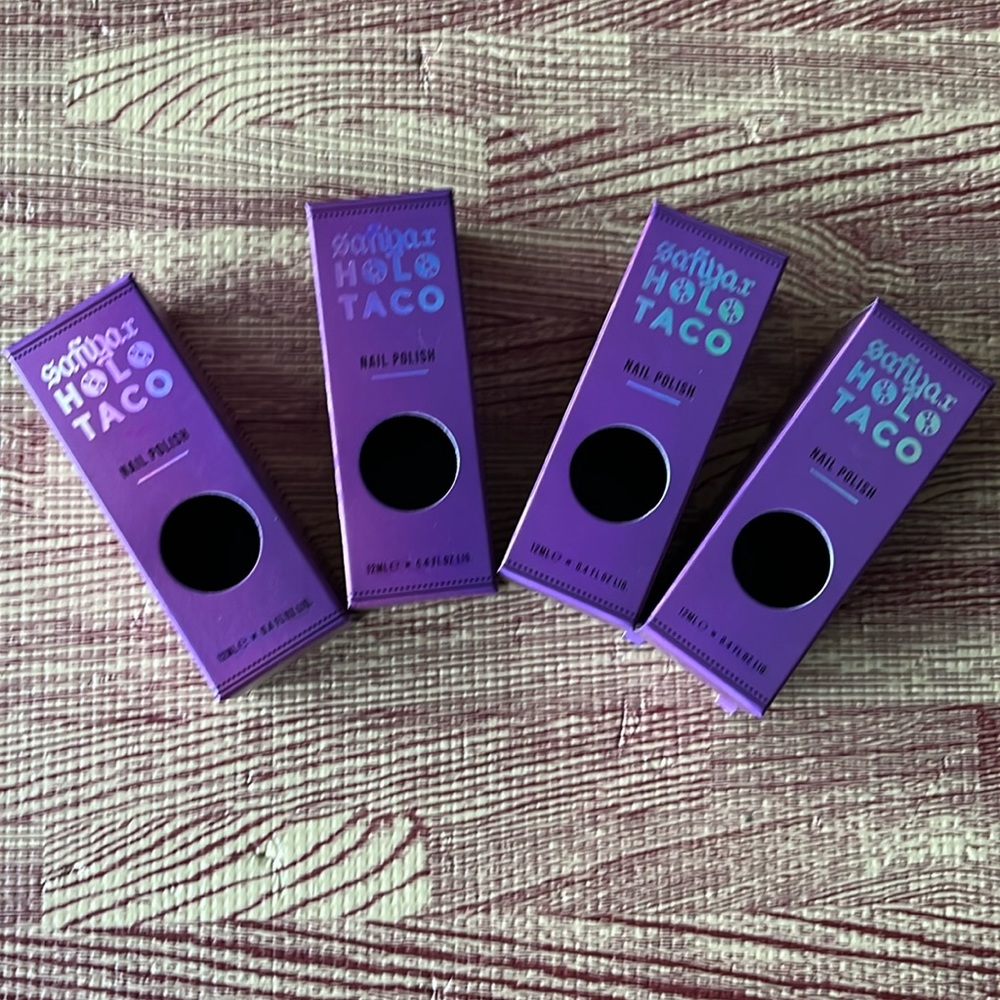 Set of 6 Safia Nygard X Holo Taco Nail Polish Limited Edition Boxes (empty only)